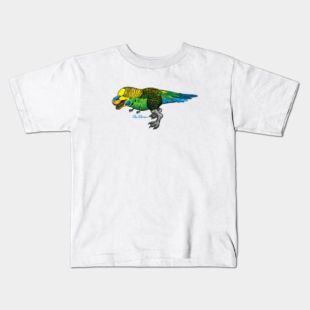 Budgiesaurus Rex Kids T-Shirt by AlexRobinsonStuff